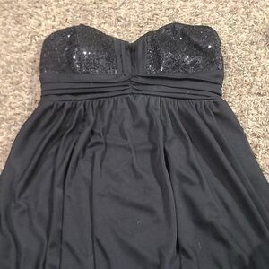 by & by Black Strapless Dress with Sequin Detail